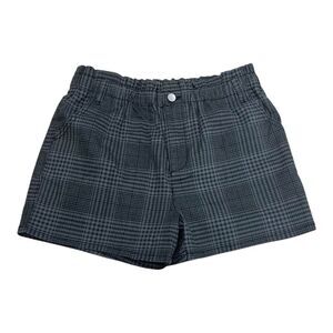 Love, Fire Gray Plaid High Waist Paperbag Shorts Kids XL